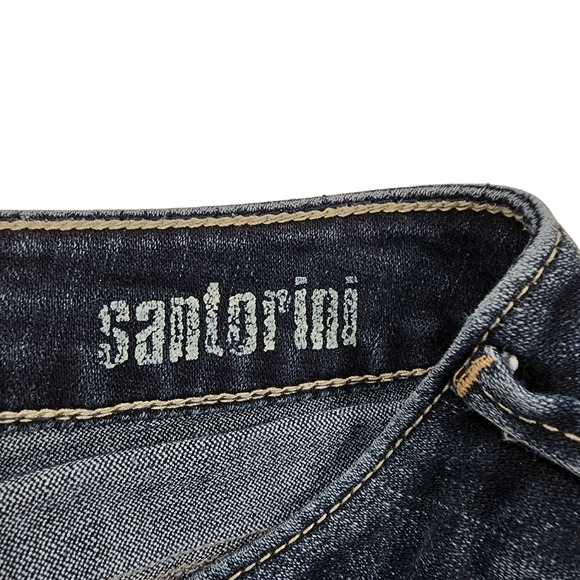 Silver Ankle Cropped Jeans‎ 29 Women Santorini Dark Blue Faded Embroidered - Picture 6 of 11